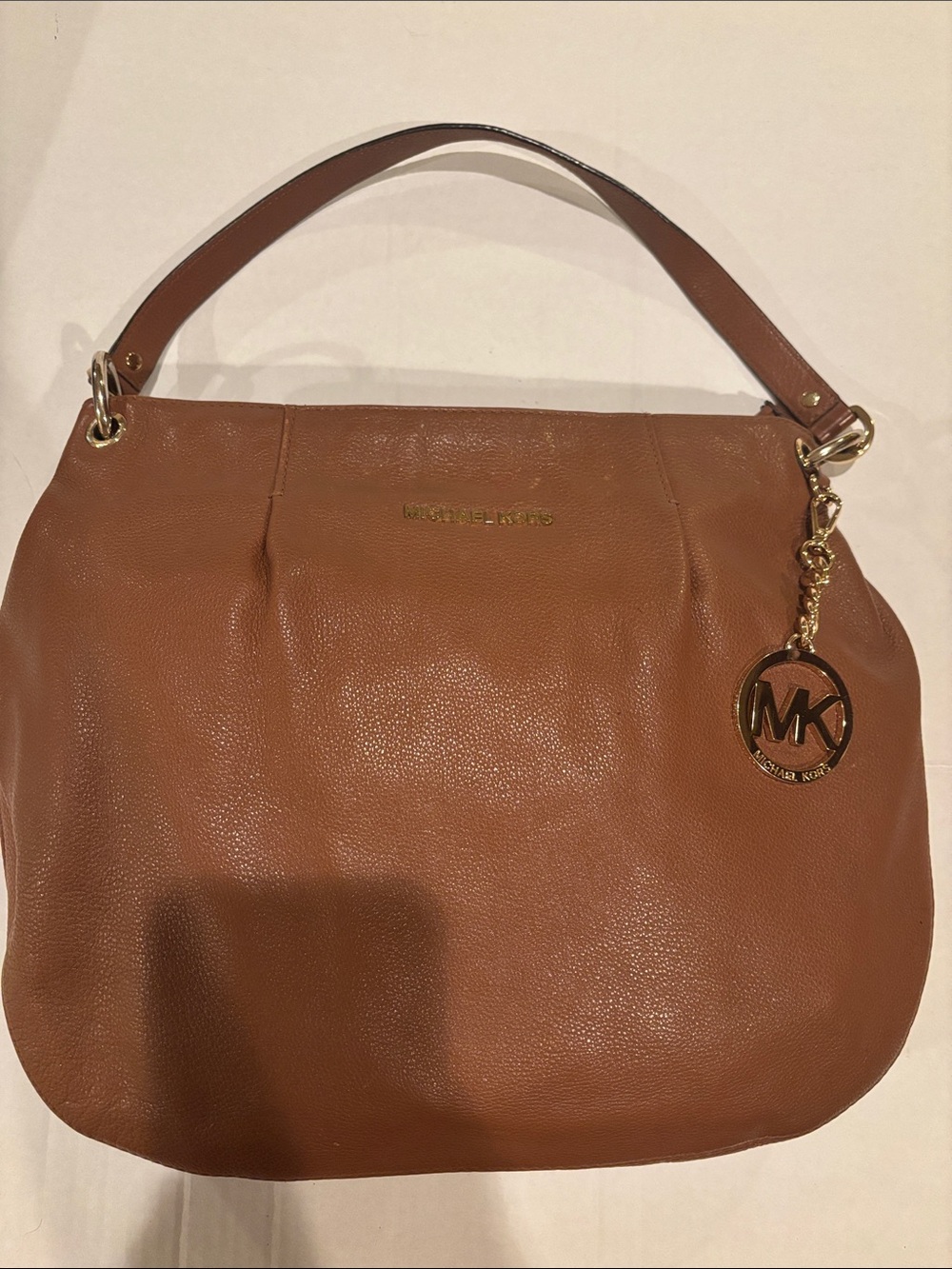 Michael Kors Bedford Luggage Pebbled Leather Handbag